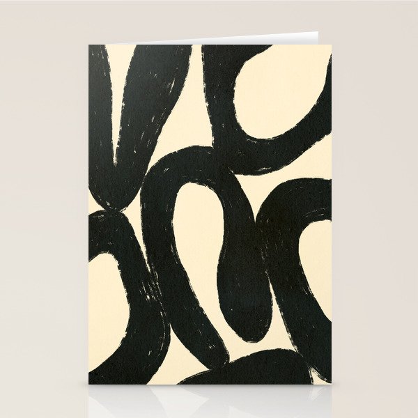 Abstract black shapes pattern N01 Stationery Card Gallery Image 2