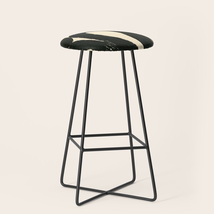 Abstract black shapes pattern N01 Stool Gallery Image 1