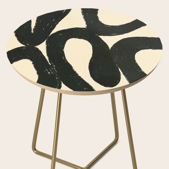 Abstract black shapes pattern N01 Side Table Gallery Image 2