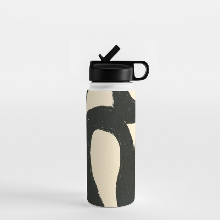 Abstract black shapes pattern N01 Water Bottle Gallery Image 1