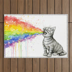 Kitten Puking Rainbow Outdoor Rug Gallery Image 1