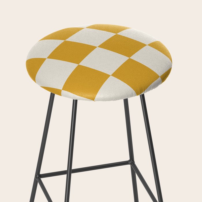 Checkered (Yellow Cream) Stool Gallery Image 2