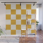 Checkered (Yellow Cream) Wall Mural Gallery Image 1