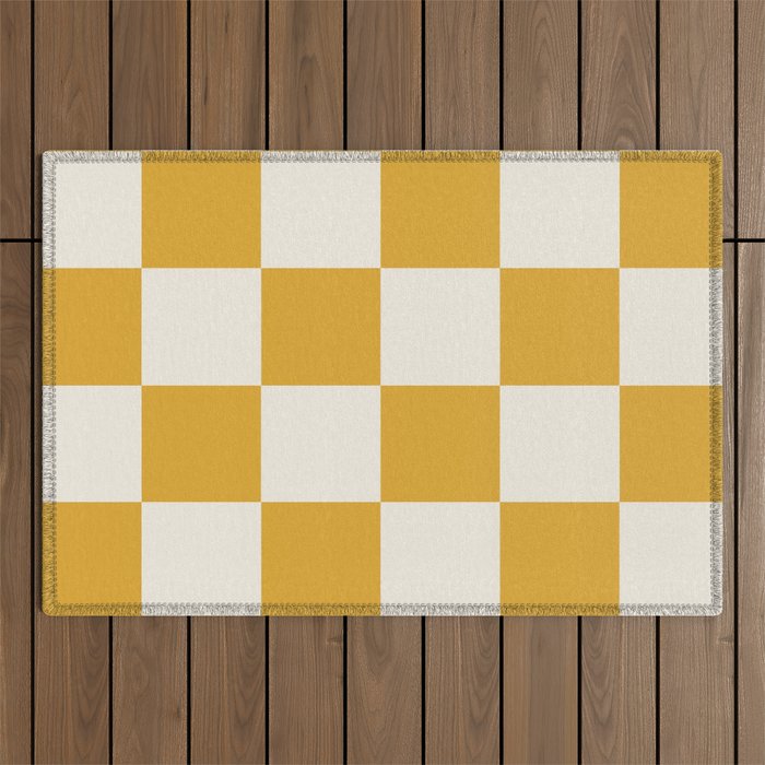 Checkered (Yellow Cream) Outdoor Rug Gallery Image 1