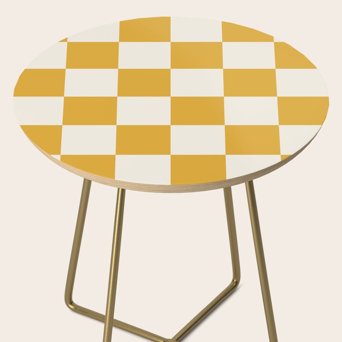 Checkered (Yellow Cream) Side Table Gallery Image 2