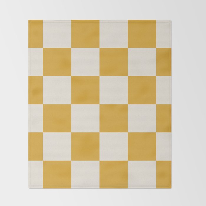 Checkered (Yellow Cream) Throw Blanket Gallery Image 2