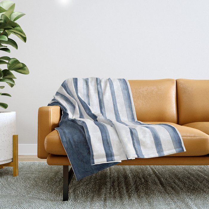 Stripes | Watercolor Pattern Throw Blanket Gallery Image 1