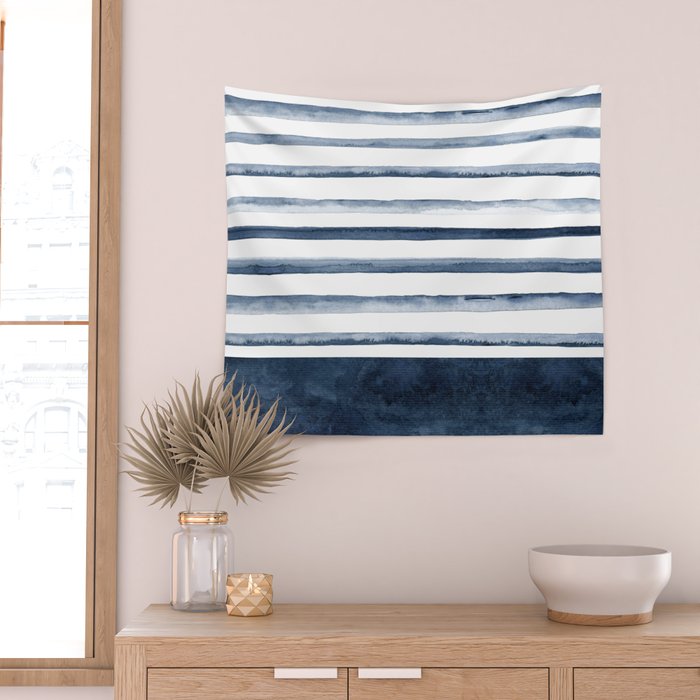 Stripes | Watercolor Pattern Wall Tapestry Gallery Image 2