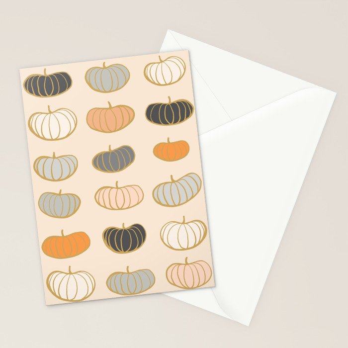 Retro Pumpkin Pattern Collection 1 Stationery Card Gallery Image 2