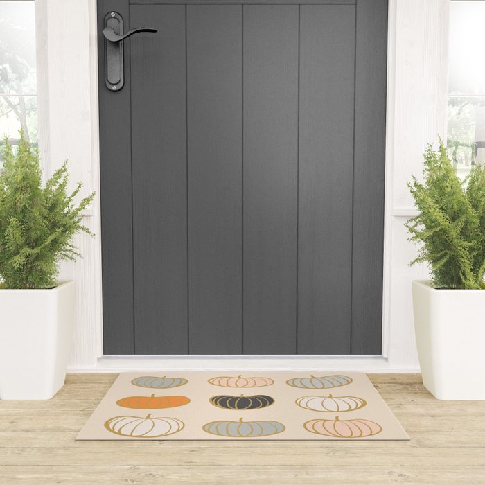 Retro Pumpkin Pattern Collection 1 Welcome Mat Gallery Image 3