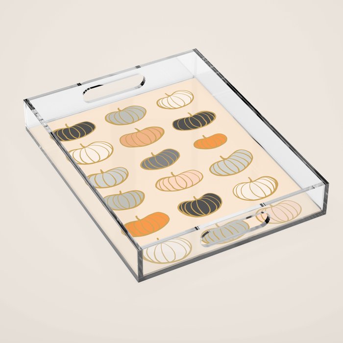 Retro Pumpkin Pattern Collection 1 Acrylic Tray Gallery Image 1