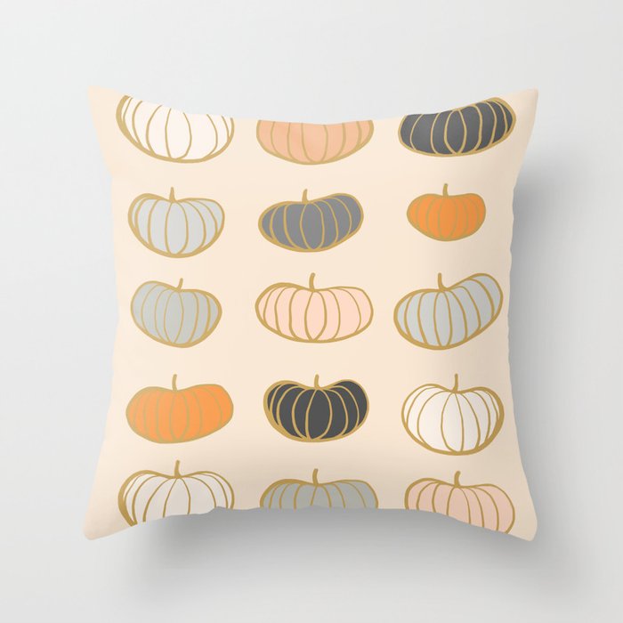 Retro Pumpkin Pattern Collection 1 Throw Pillow Gallery Image 6