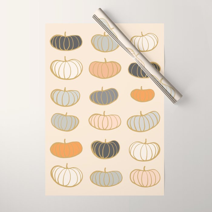 Retro Pumpkin Pattern Collection 1 Wrapping Paper Gallery Image 1