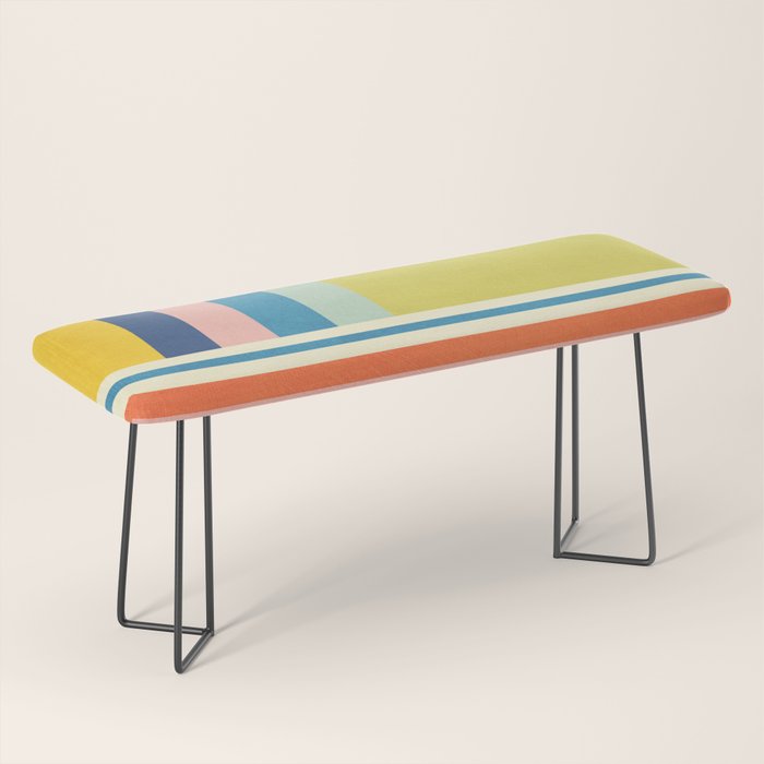Modern Colorful Stripes Pastel Tones Artwork Bench Gallery Image 1