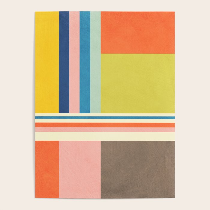 Modern Colorful Stripes Pastel Tones Artwork Poster Gallery Image 4