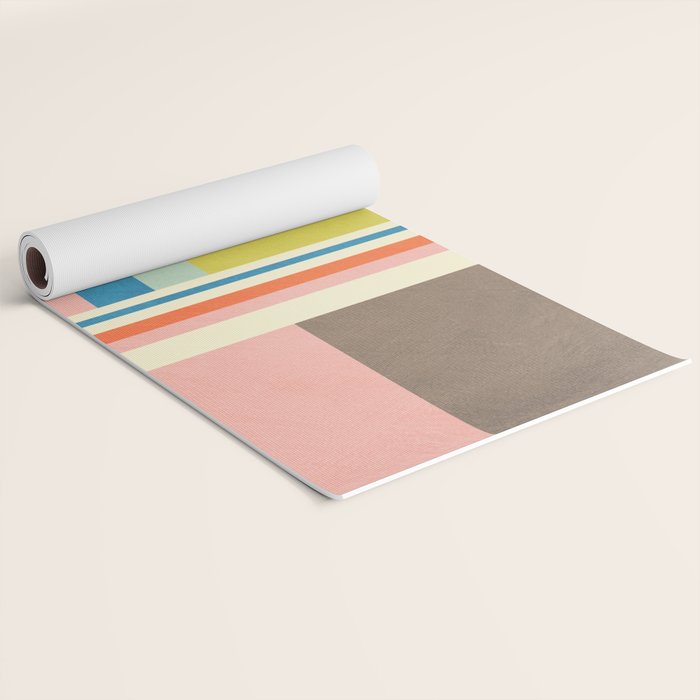 Modern Colorful Stripes Pastel Tones Artwork Yoga Mat Gallery Image 2