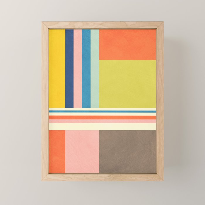 Modern Colorful Stripes Pastel Tones Artwork Mini Art Print Gallery Image 1