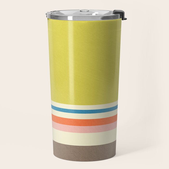 Modern Colorful Stripes Pastel Tones Artwork Travel Mug Gallery Image 2