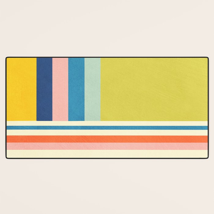 Modern Colorful Stripes Pastel Tones Artwork Desk Mat Gallery Image 3