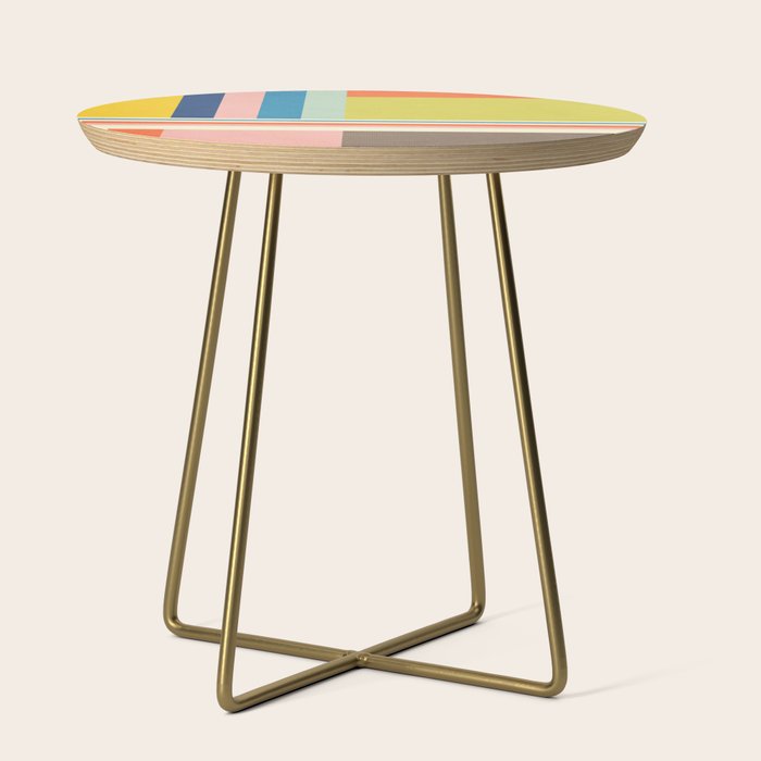 Modern Colorful Stripes Pastel Tones Artwork Side Table Gallery Image 1