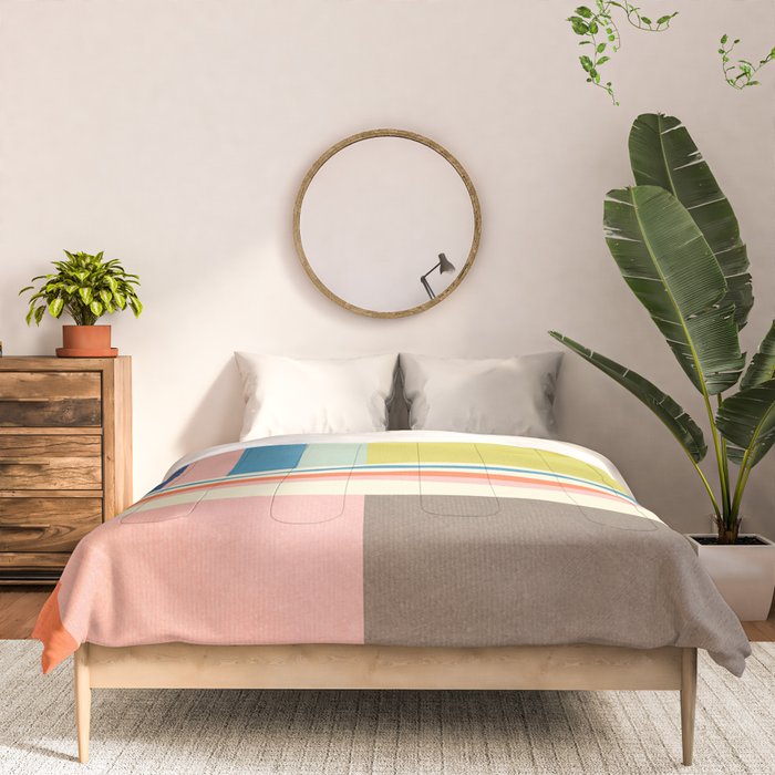Modern Colorful Stripes Pastel Tones Artwork Comforter Gallery Image 3