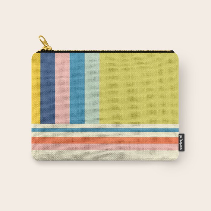 Modern Colorful Stripes Pastel Tones Artwork Carry All Pouch Gallery Image 1