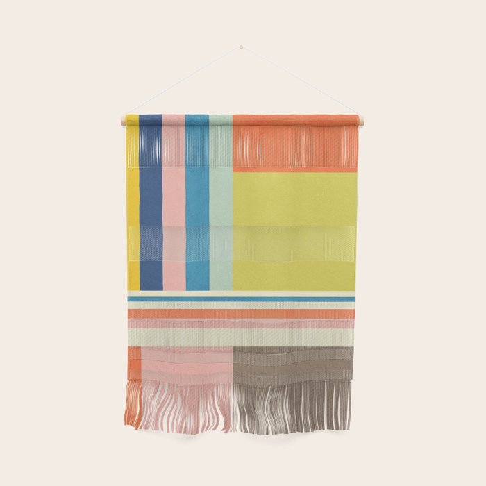 Modern Colorful Stripes Pastel Tones Artwork Wall Hanging Gallery Image 1
