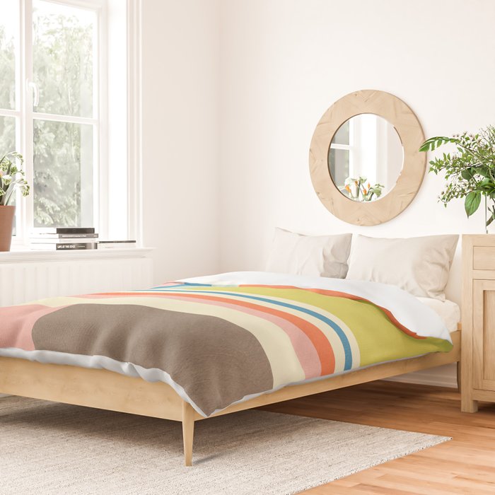Modern Colorful Stripes Pastel Tones Artwork Duvet Cover Gallery Image 2