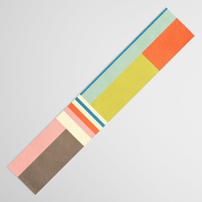 Modern Colorful Stripes Pastel Tones Artwork Table Runner Gallery Image 3