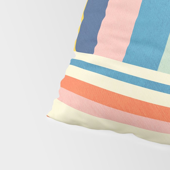 Modern Colorful Stripes Pastel Tones Artwork Pillow Sham Gallery Image 4