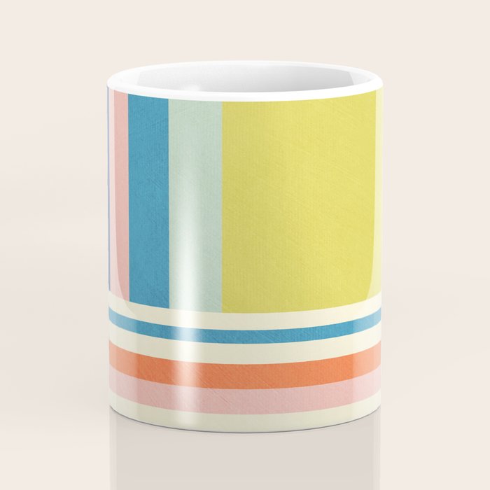 Modern Colorful Stripes Pastel Tones Artwork Coffee Mug Gallery Image 4