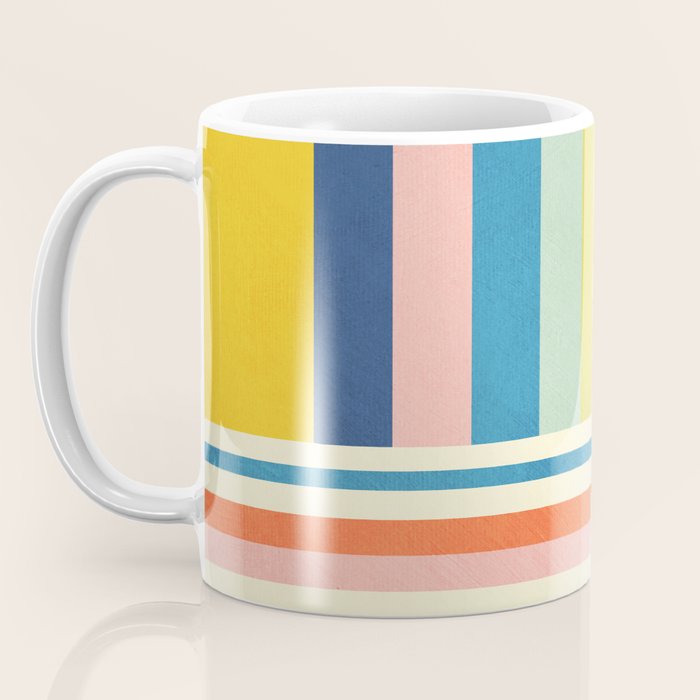 Modern Colorful Stripes Pastel Tones Artwork Coffee Mug Gallery Image 3
