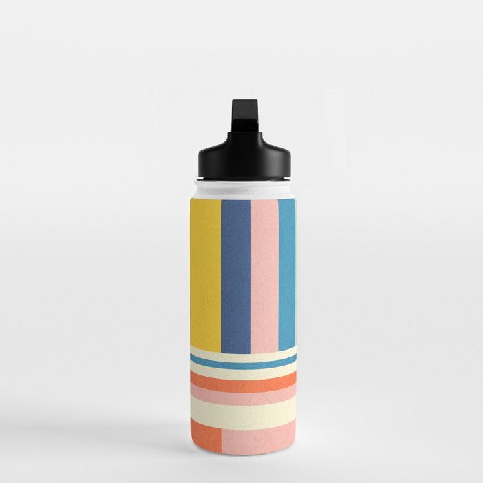 Modern Colorful Stripes Pastel Tones Artwork Water Bottle Gallery Image 3