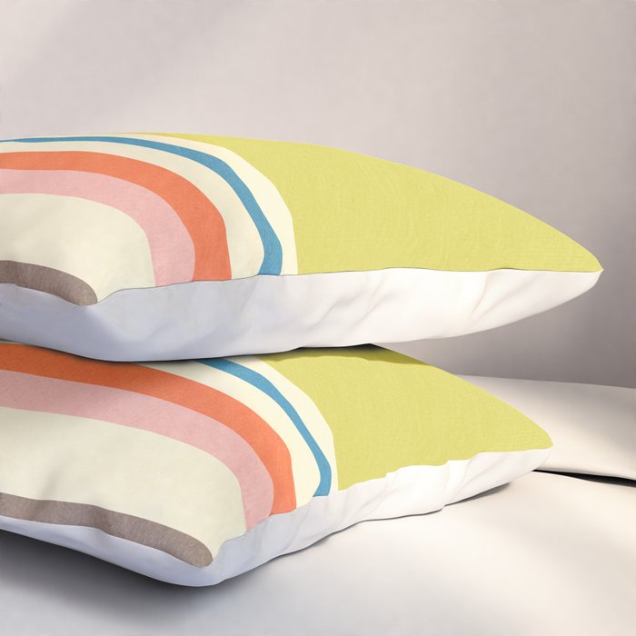 Modern Colorful Stripes Pastel Tones Artwork Pillow Sham Gallery Image 3