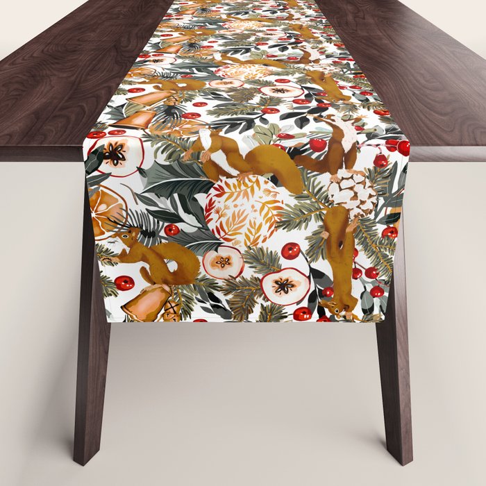 Squirrels on the Christmas tree I Table Runner Gallery Image 1