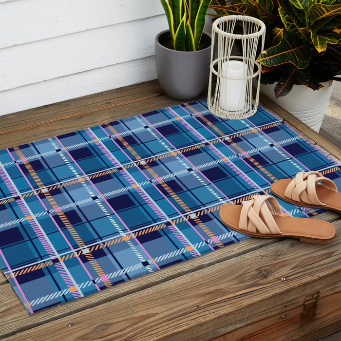 Tartan Motif Style B Outdoor Rug Gallery Image 2