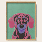 Abstract Dachshund in Pink and Purple Serving Tray Gallery Image 1