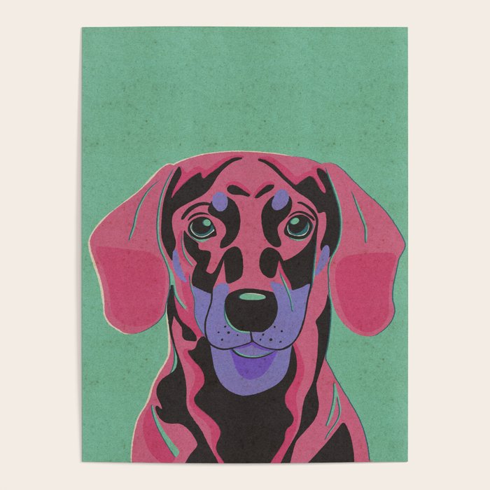 Abstract Dachshund in Pink and Purple Poster Gallery Image 4