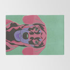 Abstract Dachshund in Pink and Purple Rug Gallery Image 2