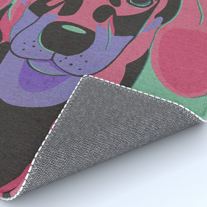 Abstract Dachshund in Pink and Purple Rug Gallery Image 4