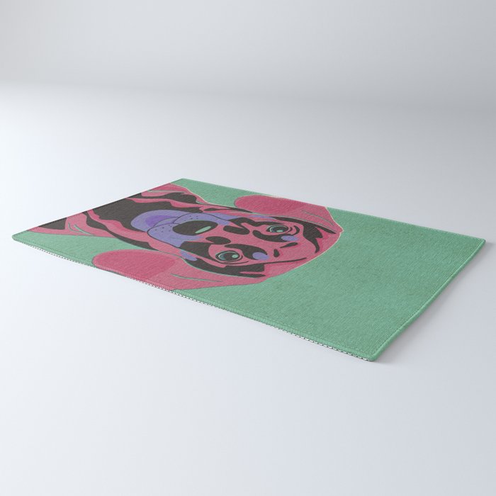 Abstract Dachshund in Pink and Purple Rug Gallery Image 3