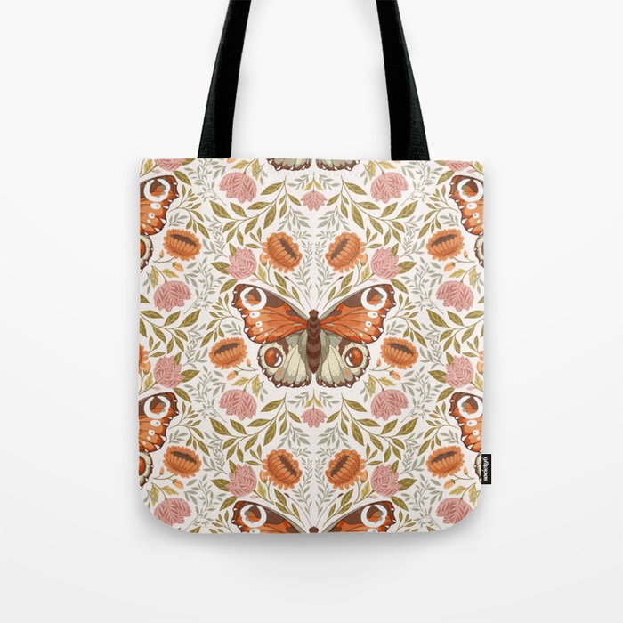 William Morris Inspired Monarch Butterfly Pattern Tote Bag Gallery Image 1