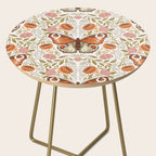 William Morris Inspired Monarch Butterfly Pattern Side Table Gallery Image 2