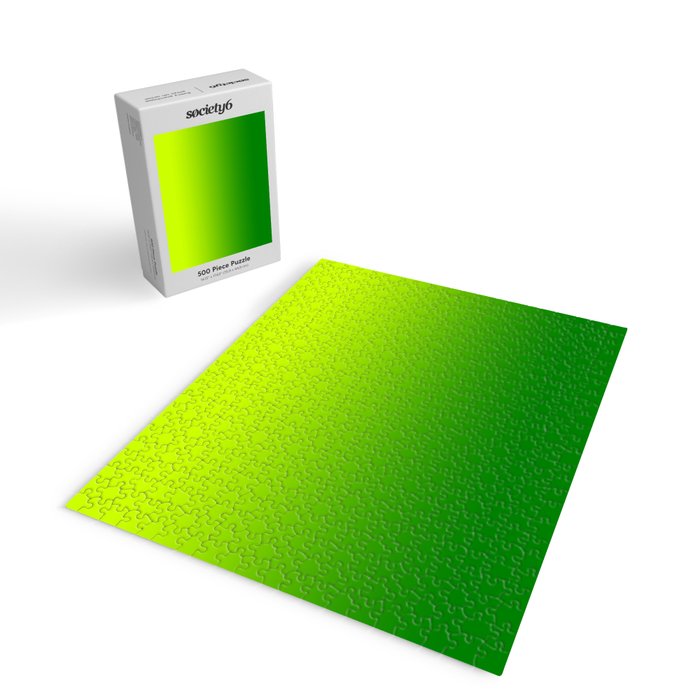 Bright Chartreuse Green Ombre Jigsaw Puzzle Gallery Image 2