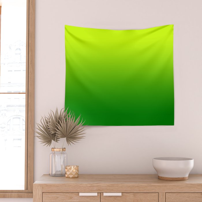 Bright Chartreuse Green Ombre Wall Tapestry Gallery Image 2