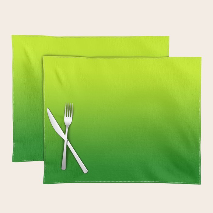 Bright Chartreuse Green Ombre Placemat Gallery Image 1