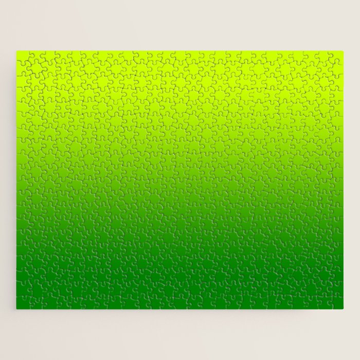 Bright Chartreuse Green Ombre Jigsaw Puzzle Gallery Image 1