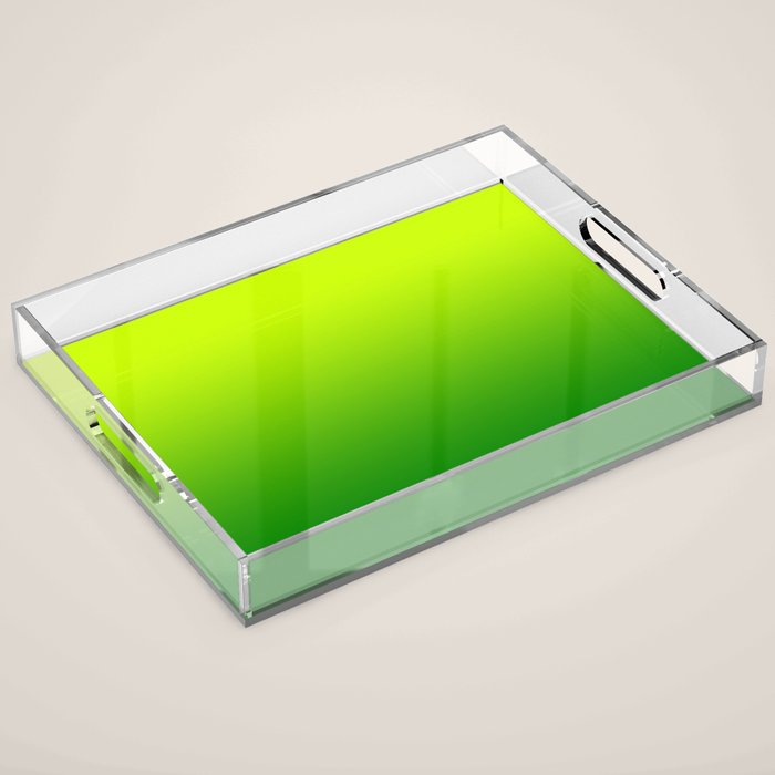 Bright Chartreuse Green Ombre Acrylic Tray Gallery Image 1