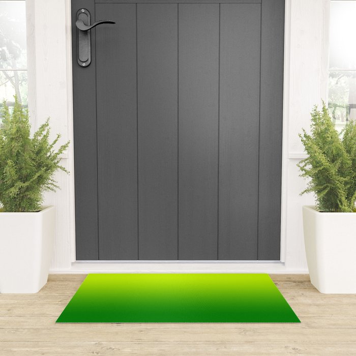 Bright Chartreuse Green Ombre Welcome Mat Gallery Image 3