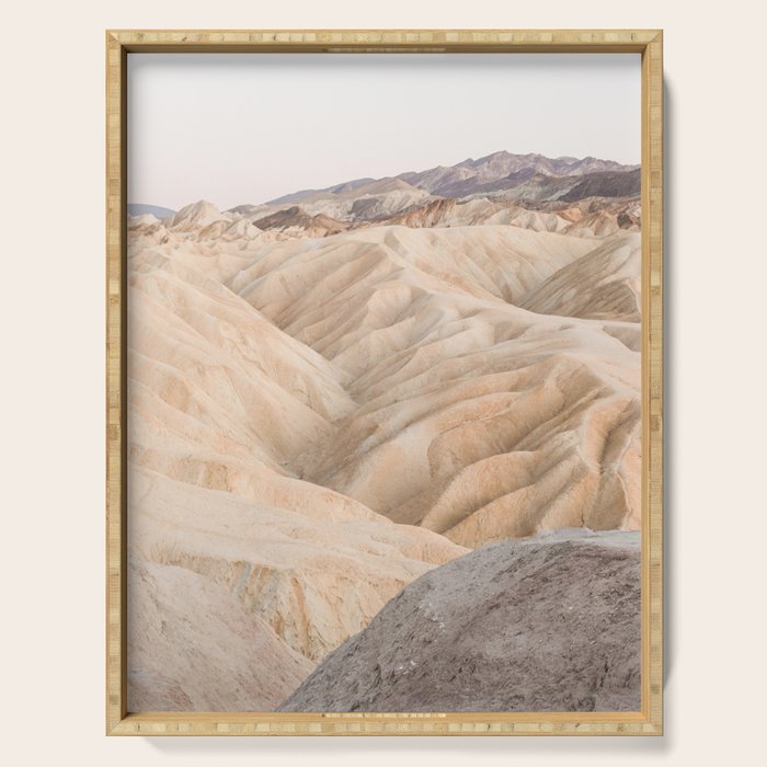 Zabriskie Point In Death Valley National Park Photo | Landscape Art Print | USA Travel Photography Serving Tray Gallery Image 1
